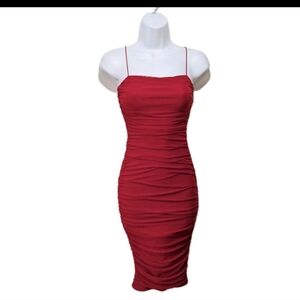 B. Darlin Ruched Mesh Bodycon Dress XXS 2XS Vamp Whimsigoth #200L